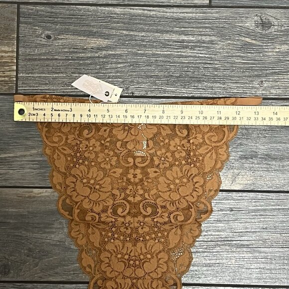 NWT Free People x WE ARE HAH Chase Me Down Panty XL X-Large Brown Sugar Lace - Picture 9 of 15